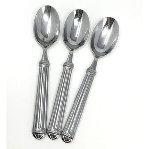 JC PENNEY COLONNADE Stainless Glossy Dinner Soup Oval Spoons 8.25" Set Of 3